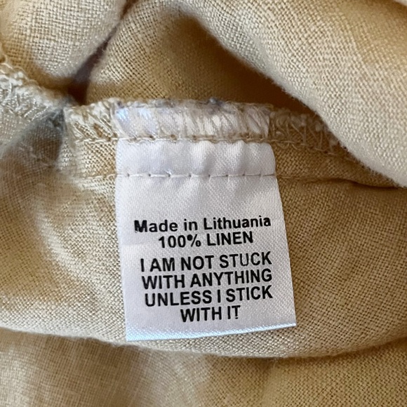 Flax Short Sleeve Shirt in Yellow Size 1G - Picture 3 of 5